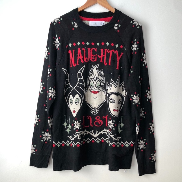Disney Sweaters - Disney Naughty List Villains Christmas Sweater Size Large